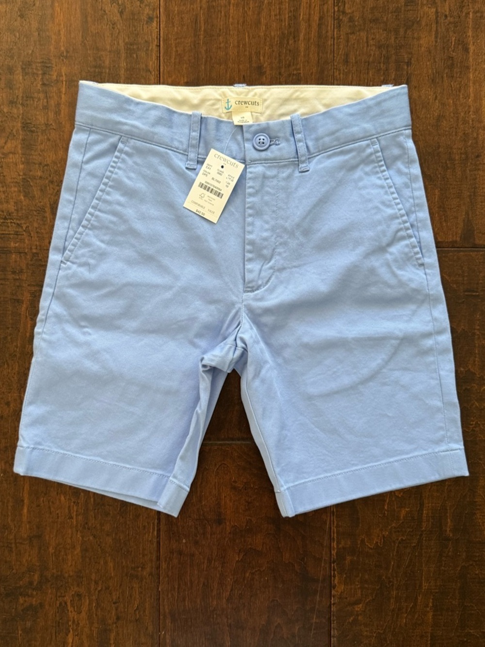 NWT Crewcuts Boys’ Gramercy Flex Chino Short Size 10 Seaside - Picture 2 of 3